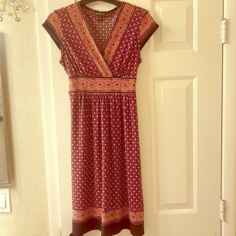 Burgundy Multi Patterned Dress
